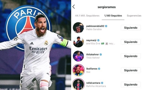 Ramos follow các cầu thủ PSG - Bóng Đá