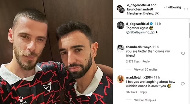 Bruno Fernandes meets up with booted-out goalkeeper David de Gea - Bóng Đá