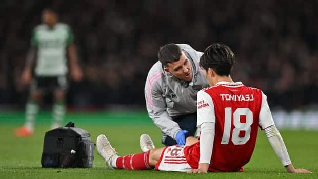 Arsenal defenders William Saliba and Takehiro Tomiyasu have both been forced off during the Gunners